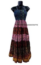 Vintage Seta Abito senza Maniche Vita Alta Leggero Maxi Abito Cinghia Regolabile