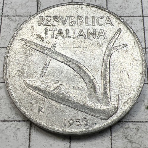 1955 italy ten lire - italy:,