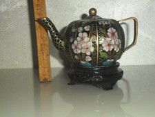 Teiera Cloisonnè sfondo nero