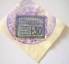 1945 REGNO SPLENDIDA MARCA da BOLLO GIUDIZIARIA CASELLARIO da  L.30 /°USATA c.3