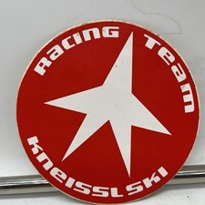 Adesivo vintage Kneissl Ski Racing Team stella bianca rosso anni 70 80 sci raro