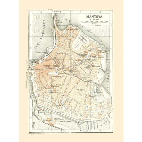Mappa storica mantova - mantova, italia
