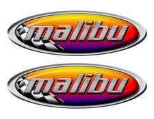 2 Adesivi Ovali Malibu Rosso