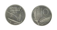 r44_73) Italia Repubblica in Italma - 10 Lire 1952 Spighe