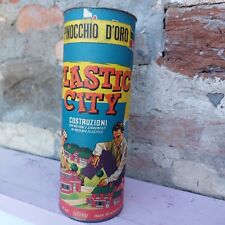 Vintage Costruzioni Plastic City Pinocchio D'Oro Italocremona Tubo vuoto Anni 70