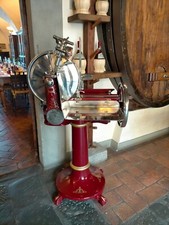 affettatrice berkel MODELLO L rossa con piedistallo (anno 1907-1916)