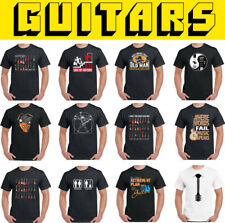 Chitarra T-Shirt Uomo Acustiche Elettrico Bass Amp Funny Musica Rock Unisex Top