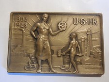 Romania medaglia targa 25 fondazione unione industriale 1903 1928 50x80mm