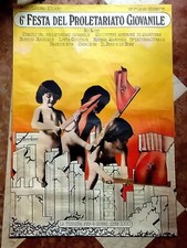 Re Nudo Festival Parco Lambro 1976 poster stampa originale molto raro