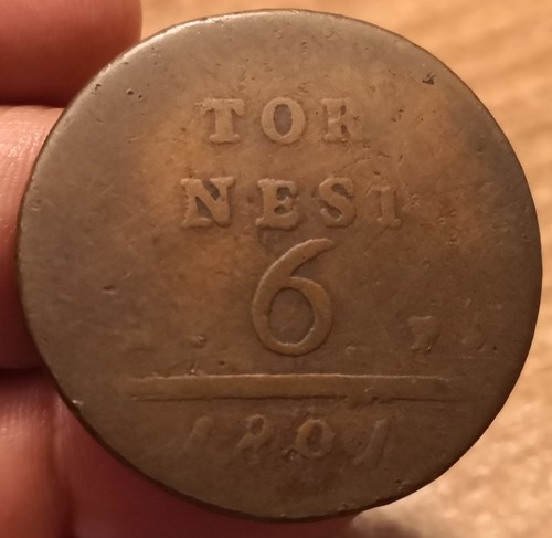 Moneta tornesi 1801 regno - tornesi, 1801,