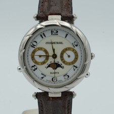 MIREXAL QUARZO OROLOGIO UOMO ACCIAIO VINTAGE 34MM CONDIZIONI SCHÄNER N017