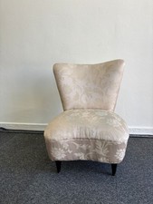 POLTRONCINA DESIGN ANNI 70  STOFFA Beige LEGNO POLTRONA SEDIA VINTAGE