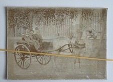 Rara antica orig. foto di grande formato di fine 800 di una carrozza in Egitto