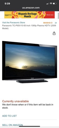Panasonic plasma 65 - panasonic, tv
