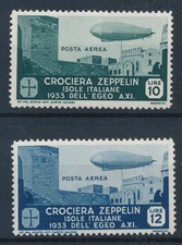 1934 COLONIE ISOLE ITALIANE EGEO MONDIALI CALCIO LIRE 5 + LIRE 10 MNH SPL 1029