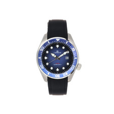 Orologio Uomo LORENZ 26169BB Silicone Nero Blu Sub 100mt