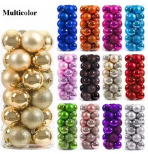 Set 24 Palline Natale 3/4/6 cm Lucide e Opache Vari Colori Addobbi Albero