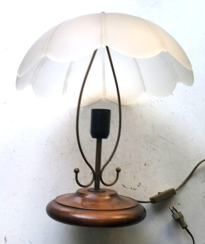 Lume tavolo base legno - tavolo,