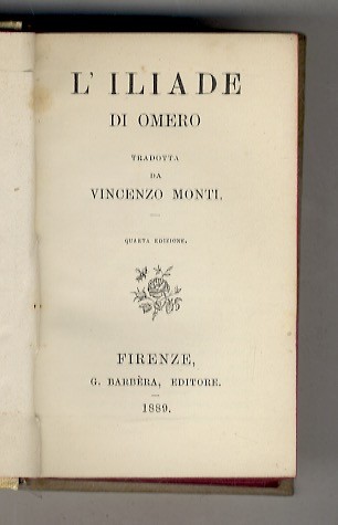 Iliade omero tradotta da - l'iliade, di