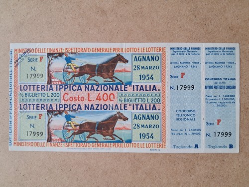 Biglietto lotteria agnano - lotteria,