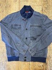 Fay Giacca Bomber Jacket Tg XL Made Italy Workwear Cotone Blu Avio Gancio