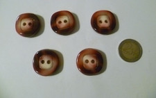 5 BOTTONI RESINA BORDEAUX SFUMATO TIPO CORNO 2,8 CM - 2 FORI CAPPOTTO SARTORIA