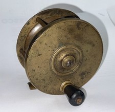 Mulinello da Pesca Vintage Malloch Perth Tutto Ottone Sole e Pianeta Salmone 4"