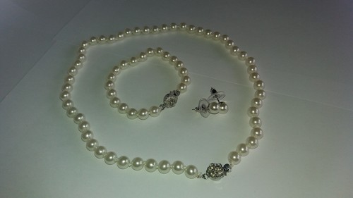 Parure perle bianche collana - perle,