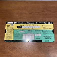 Armco Drainage Calculator for Round Pipe & Pipe-Arches-Multi Plate Arches, 1958