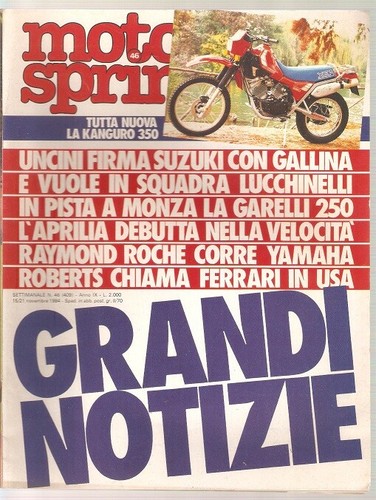 Rivista motosprint nov 1984 - nov,
