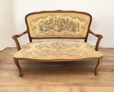 Divanetto In Legno E Arazzo Stile Francese Anni 40