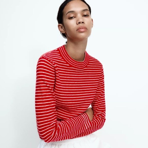 Felpa zara righe rosse e - a,