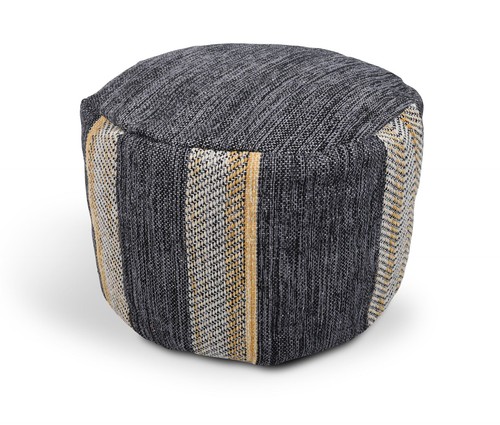 Pouf rotondo righe - pouf, denim