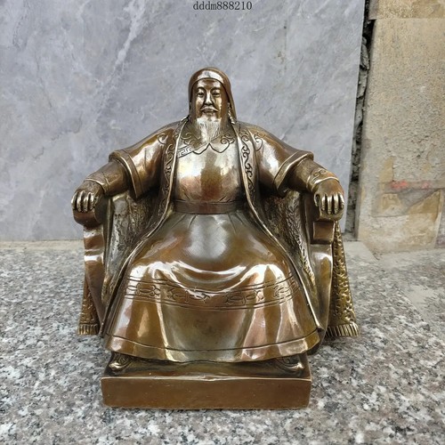 Statua seduta ottone gengis - in,