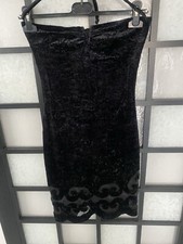 Abito Corto Elasticizzato- Taglia 42-Roccobarocco - Nero - Velluto Lavorato -