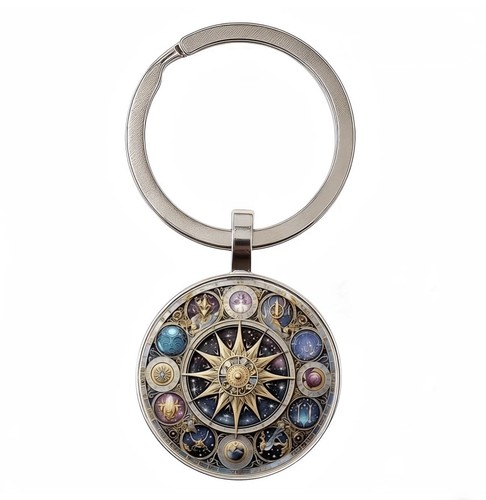 Zodiac wheel keychain - wheel,