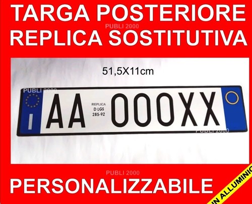 Targa auto replica sostitutiva - auto,