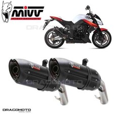 Scarico doppio KAWASAKI Z 1000 2010 2011 MIVV Suono Nero