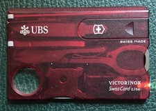 VICTORINOX Swiss Card Lite Rosso Trasparente 13 Funzioni Multitool a Forma di Carta