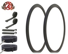 ALTA BICYCLE 700x28c PNEUMATICI TOURING NERI LEGGERI 60MM TUBI PRESTA (8pz).