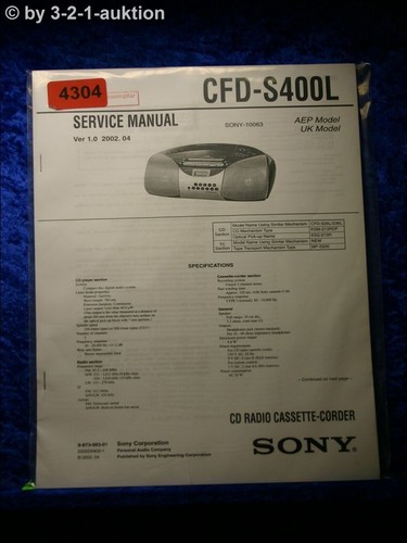 Manuale servizio sony cfd - servizio,