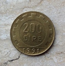 200 Lire 1991 Italia Lavoro