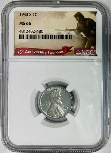 1943 lincoln steel cent ngc - lincoln,