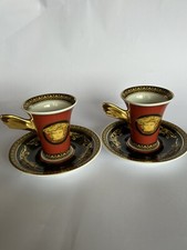 Due tazzine da caffè in porcellana ceramica Versace Rosenthal Serie Medusa.
