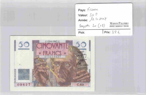 Biglietto francia 50 franchi - -,