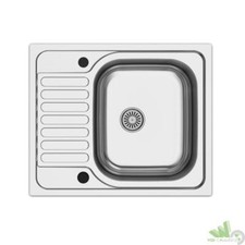 LAVELLO ACCIAIO INOX SATINATO 58x50 CM REVERSIBILE INCASSO CUCINA COMPATTO
