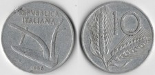Italia 10 lire, 1956