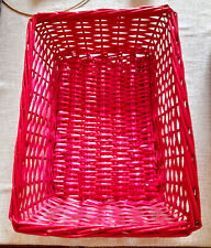 CESTO CESTA VIMINI RETTANGOLARE ROSSO 47x33,5x12h cm