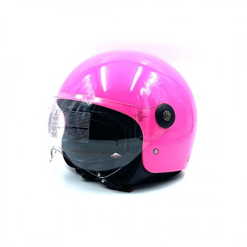 Casco demi jet rosa - casco,