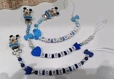 Catenella portaciuccio/succhiotto personalizzata con nome BAMBINO ciucci MAM NUK